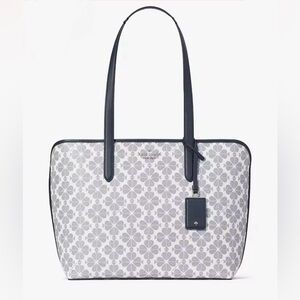 NWT Signature Spade Flower Tote (navy) with pink dust bag